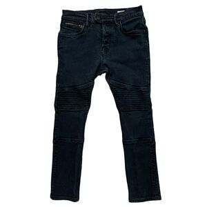 Allsaints Jeans Mens Size 30 Hoxley Wilkins Cigarette Stretch Button Fly Blue